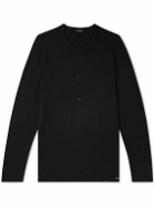 TOM FORD - Stretch-Cotton Jersey Henley Pyjama T-Shirt - Black