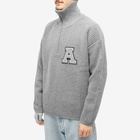 Axel Arigato Men's Team Half Zip Knit in Grey Melange