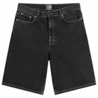 Stan Ray Men's Wide 5 Denim Shorts in Washed Black