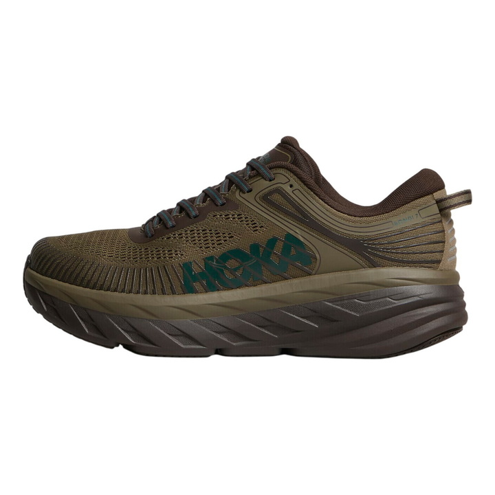 Photo: HOKA ONE ONE Men's Bondi 7 Sneaker in Antique Olive/Cast Iron
