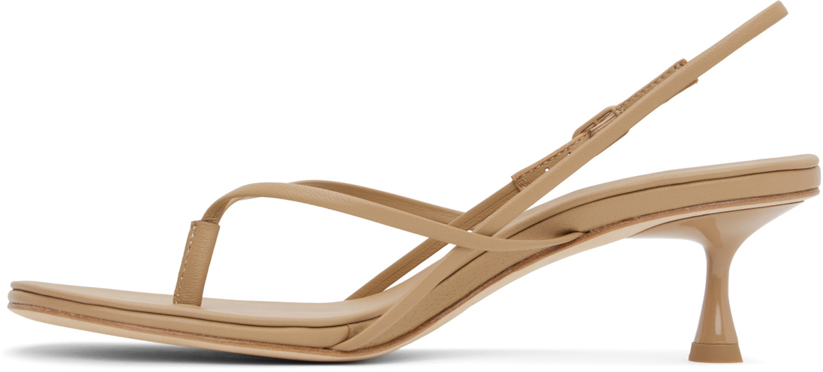 Studio Amelia Beige Wishbone 50 Heeled Sandals