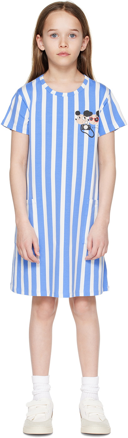 Mini Rodini Kids Blue Ritzratz Stripe Dress