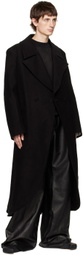 AARON ESH Black Pleated Leather Trousers