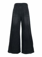 Juun.J Black Jeans With Faded Effect And Wide Legi N Denim Man