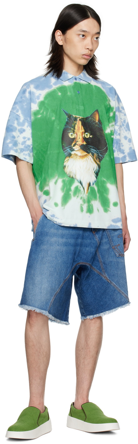 JW Anderson Multicolor Cat Print Polo JW Anderson