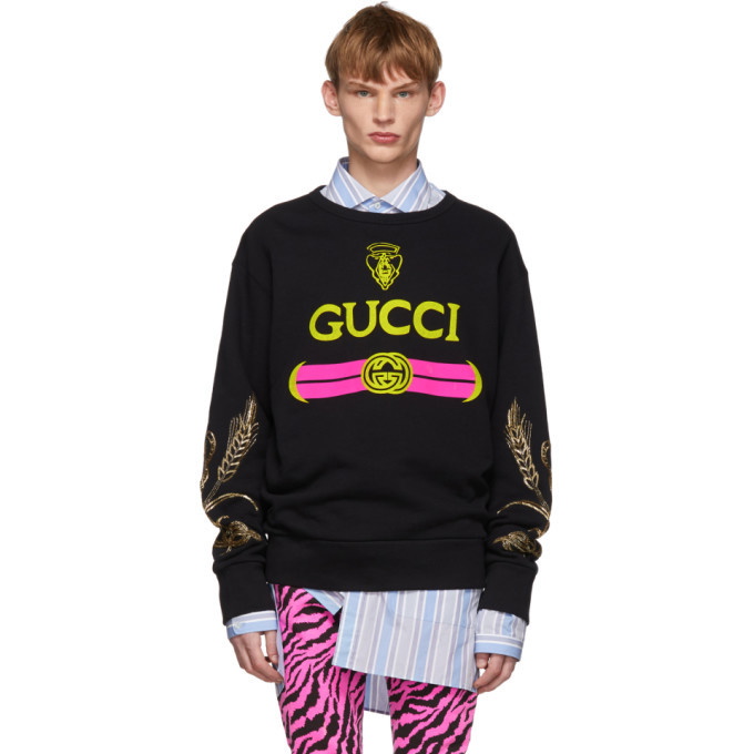 vogn Tilskyndelse konsonant Gucci Black Beaded Sweatshirt Gucci