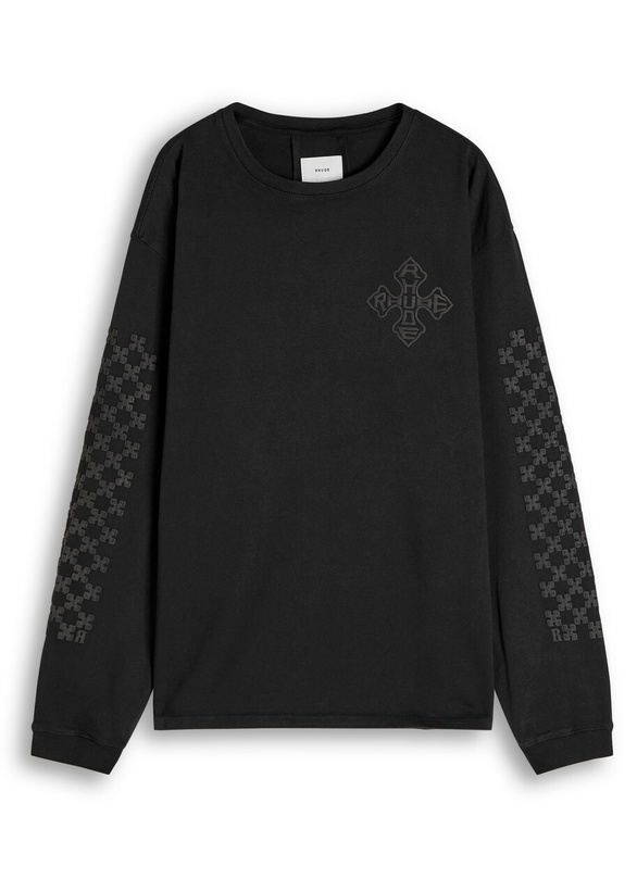 Photo: Rhude Logo-appliquéd Cotton top Black