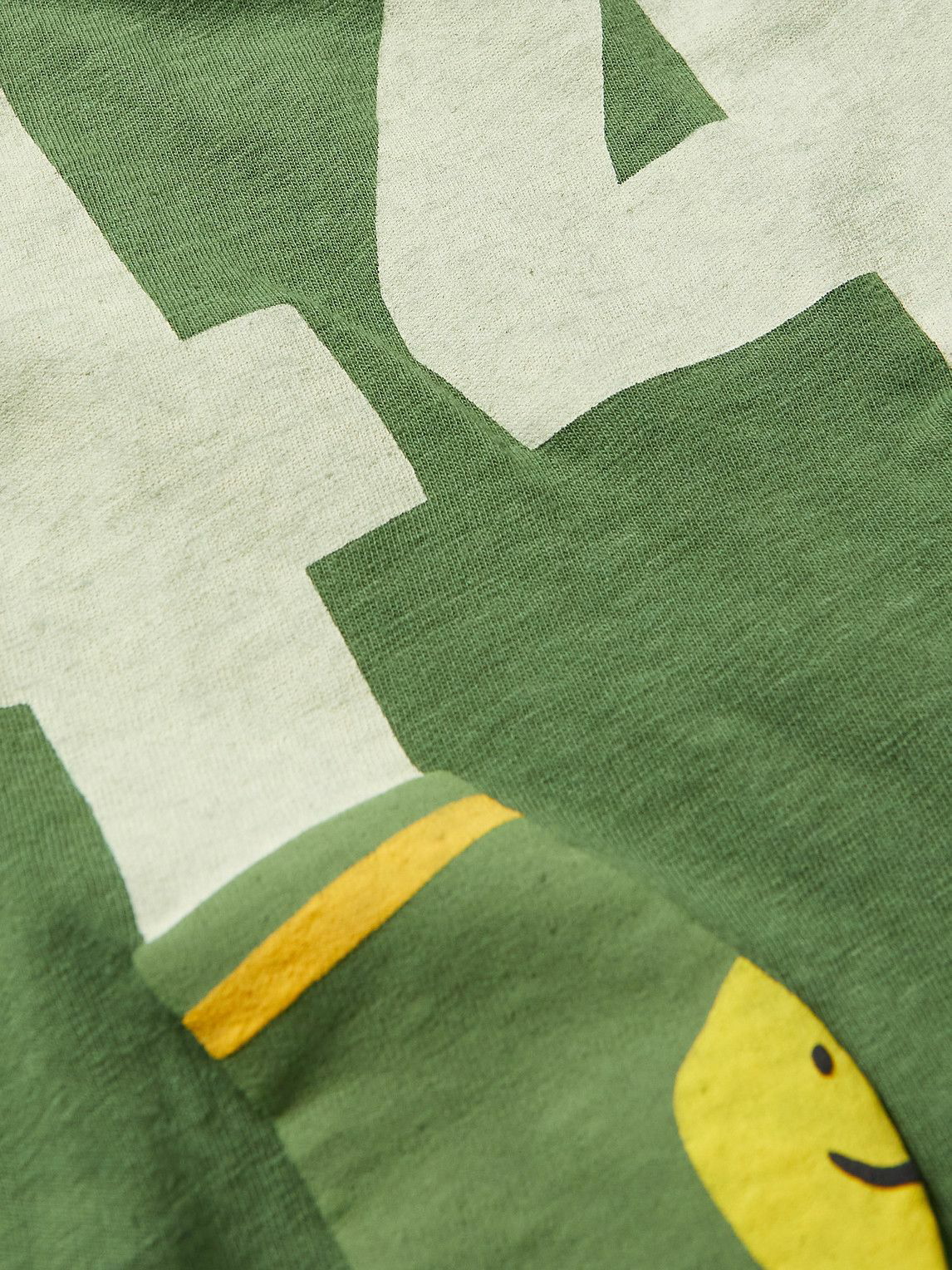 KAPITAL - Striped Printed Cotton-Jersey T-Shirt - Green KAPITAL