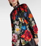 Camilla Embellished floral silk blouse