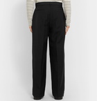 Loewe - Black Wide-Leg Pleated Wool-Twill Trousers - Black