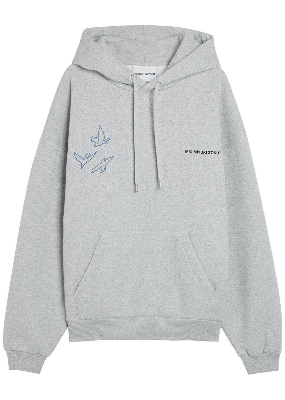 Mki Miyuki Zoku Flight Hooded Cotton-blend Sweatshirt Grey