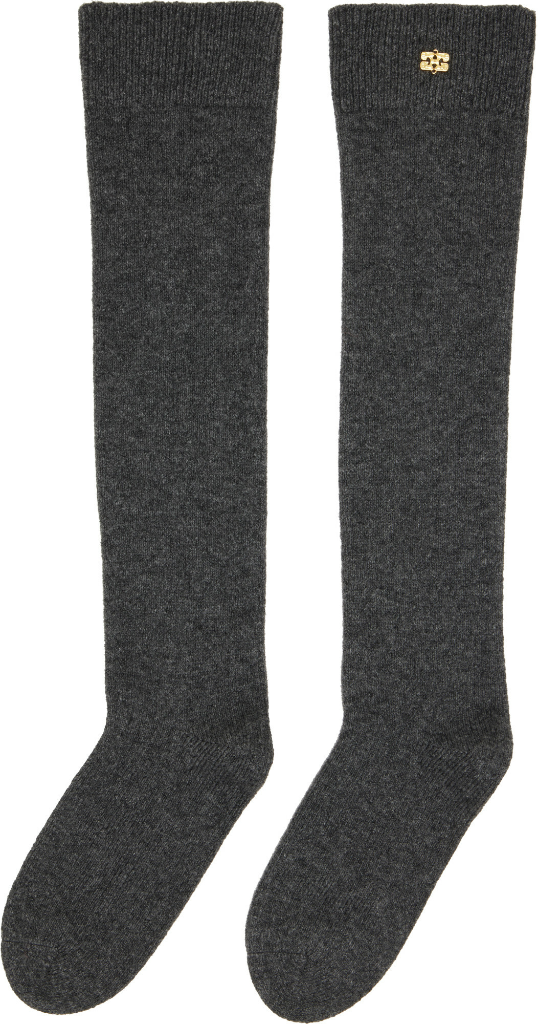 GANNI Gray Wool Mix High Socks