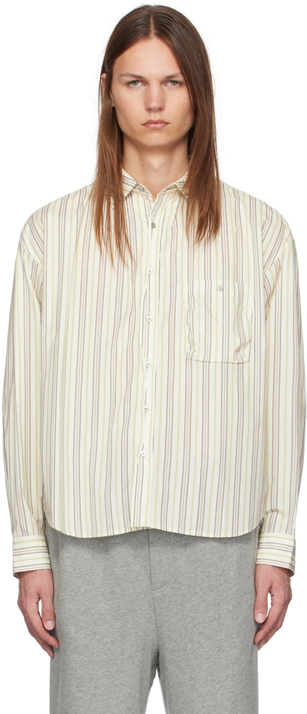 C2H4 Off-White & Brown Lineation Recliner Shirt