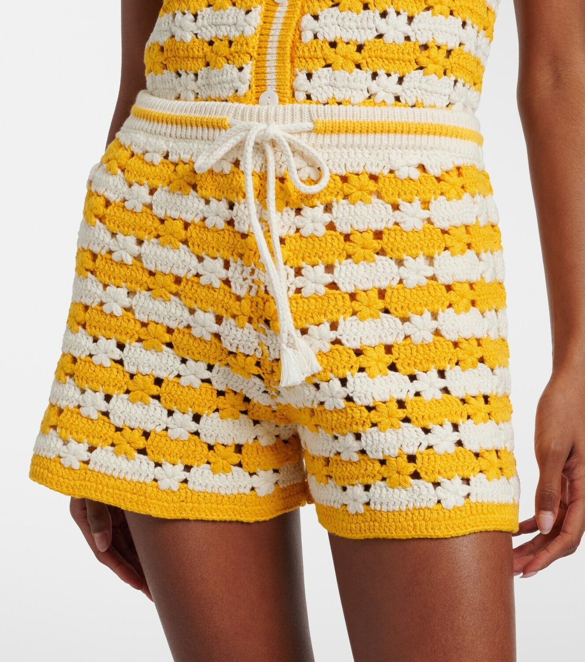 The Upside Goldie Malik cotton crochet shorts