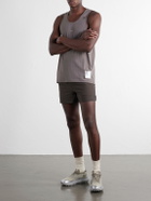 Satisfy - Embellished Logo-Appliquéd Space-O™ Mesh Tank Top - Brown