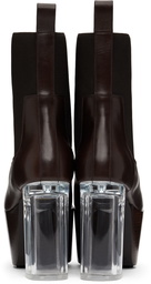Rick Owens Brown Leather Platform Boots