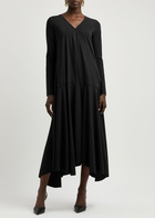High Maybe Appliquéd Stretch-jersey Midi Dress Black