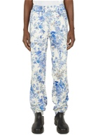Floral Print Track Pants in Blue
