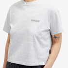 Napapijri Women's Patch Logo Cropped T-Shirt in Light Grey Mel