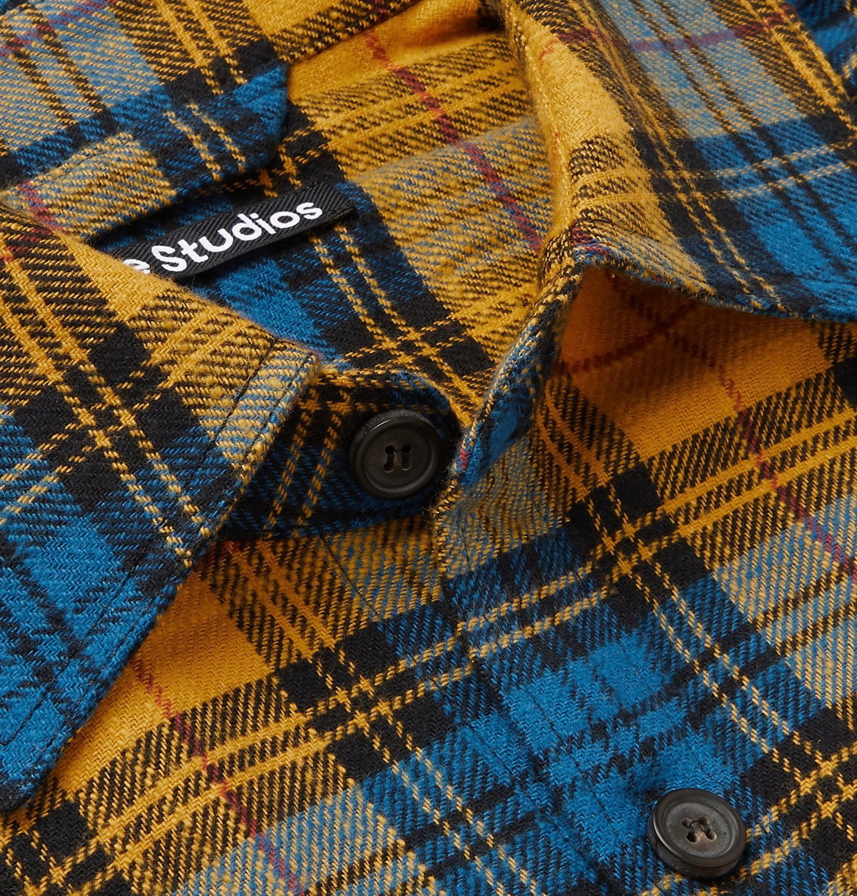 Acne Studios - Checked Cotton-Flannel Shirt - Yellow Acne Studios