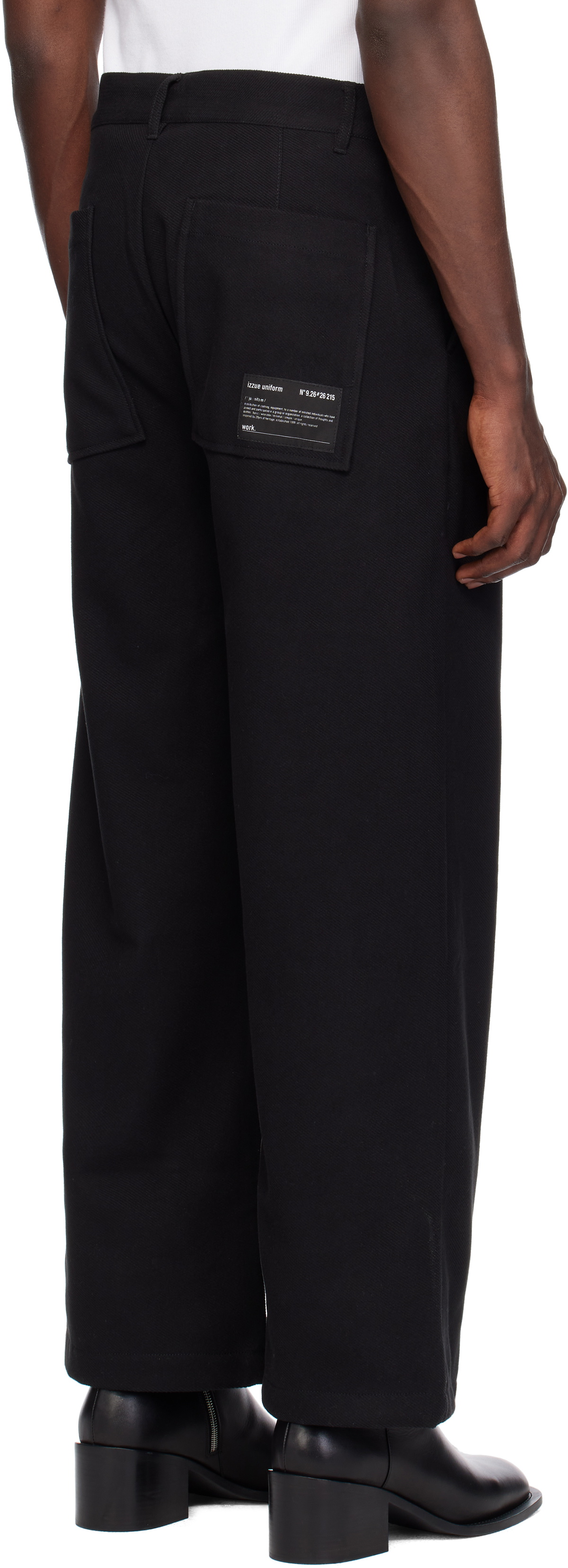 Izzue Black Relaxed Fit Twill Pants