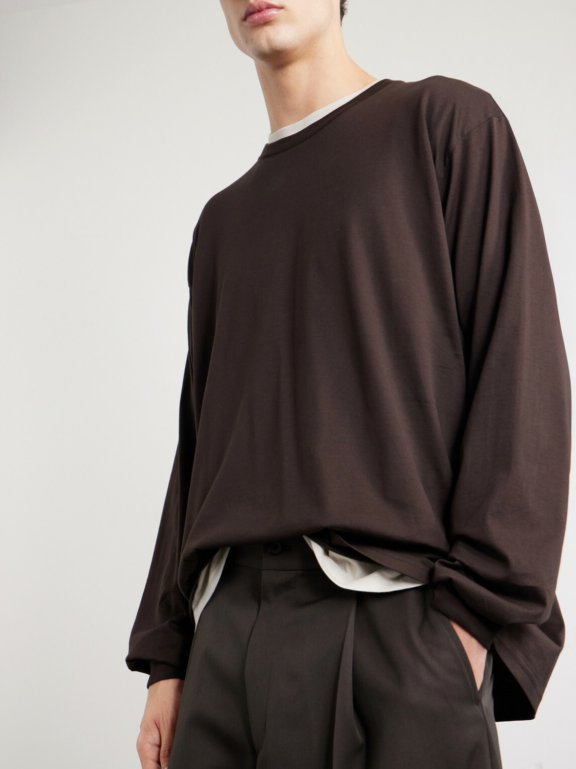 ssstein - Suvin Cotton-Jersey T-Shirt - Brown