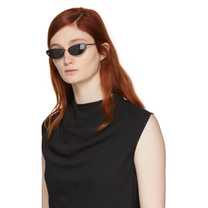 Linda Farrow Luxe Black And Gold 709 C1 Sunglasses Linda Farrow Luxe 