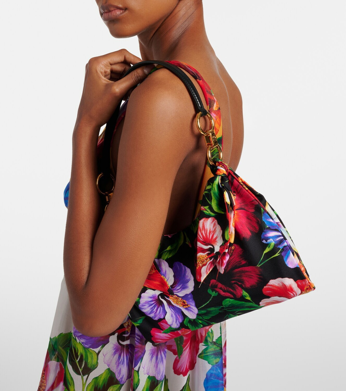 Dolce&Gabbana Small floral satin tote bag