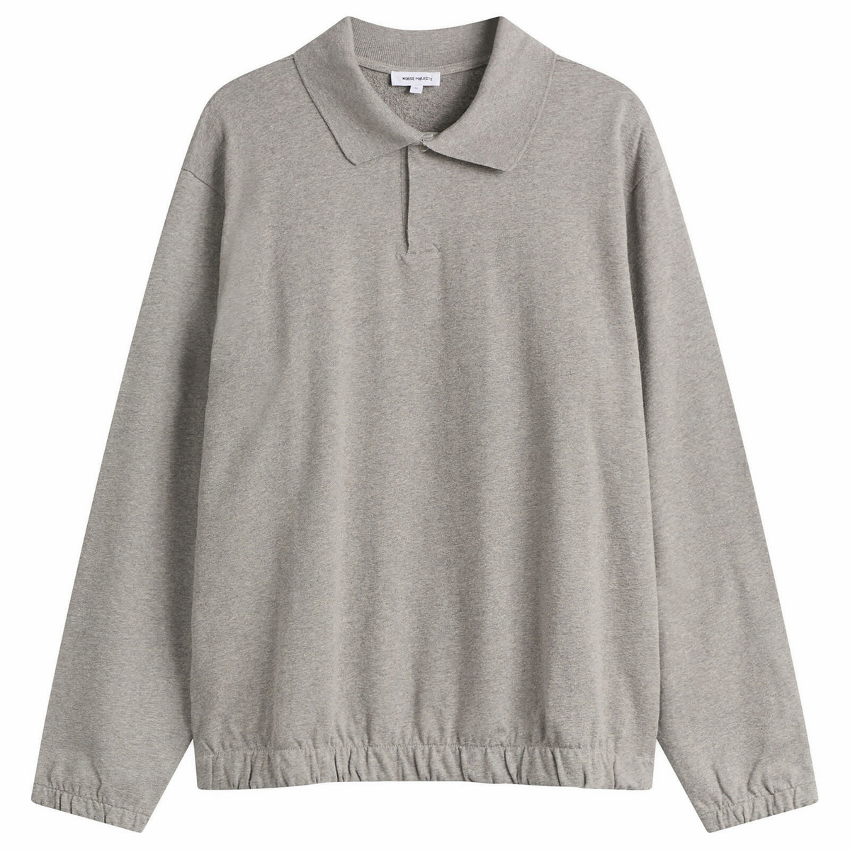 Norse Projects Men's Sylane Relaxed Jersey Polo in Grey Melange