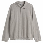 Norse Projects Men's Sylane Relaxed Jersey Polo in Grey Melange