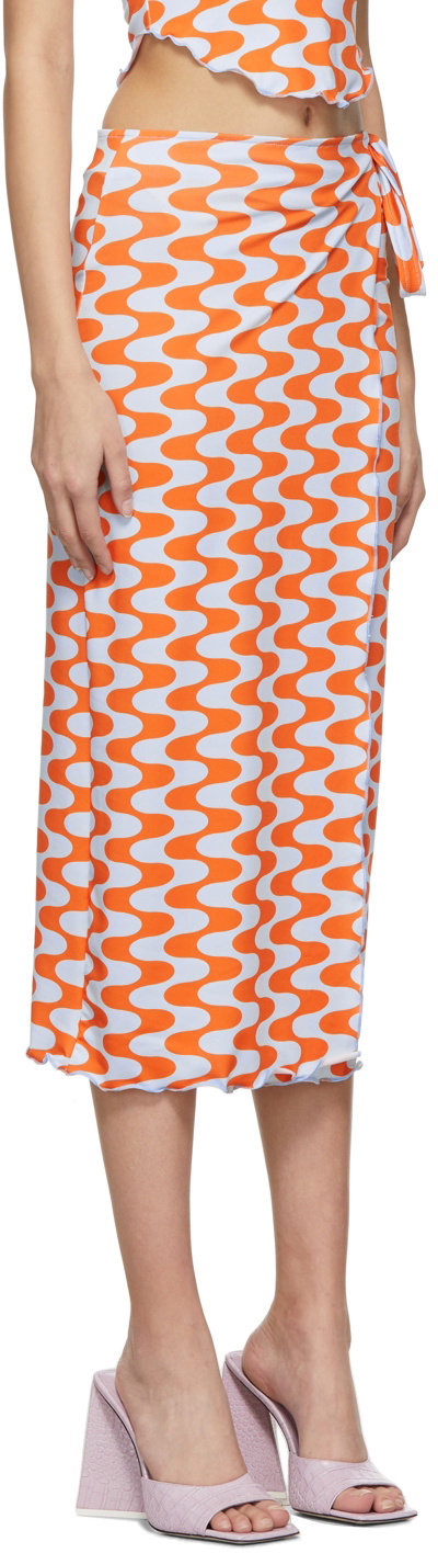 FENSI SSENSE Exclusive Orange & Blue 'Waves' Skirt