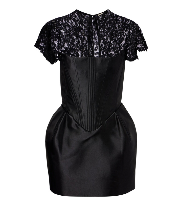 Photo: De La Vali Catalina satin and lace bustier minidress