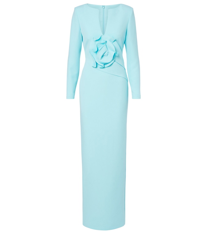 Photo: Roland Mouret Floral-appliqué crêpe gown
