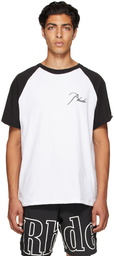 Rhude Black & White Raglan Logo T-Shirt