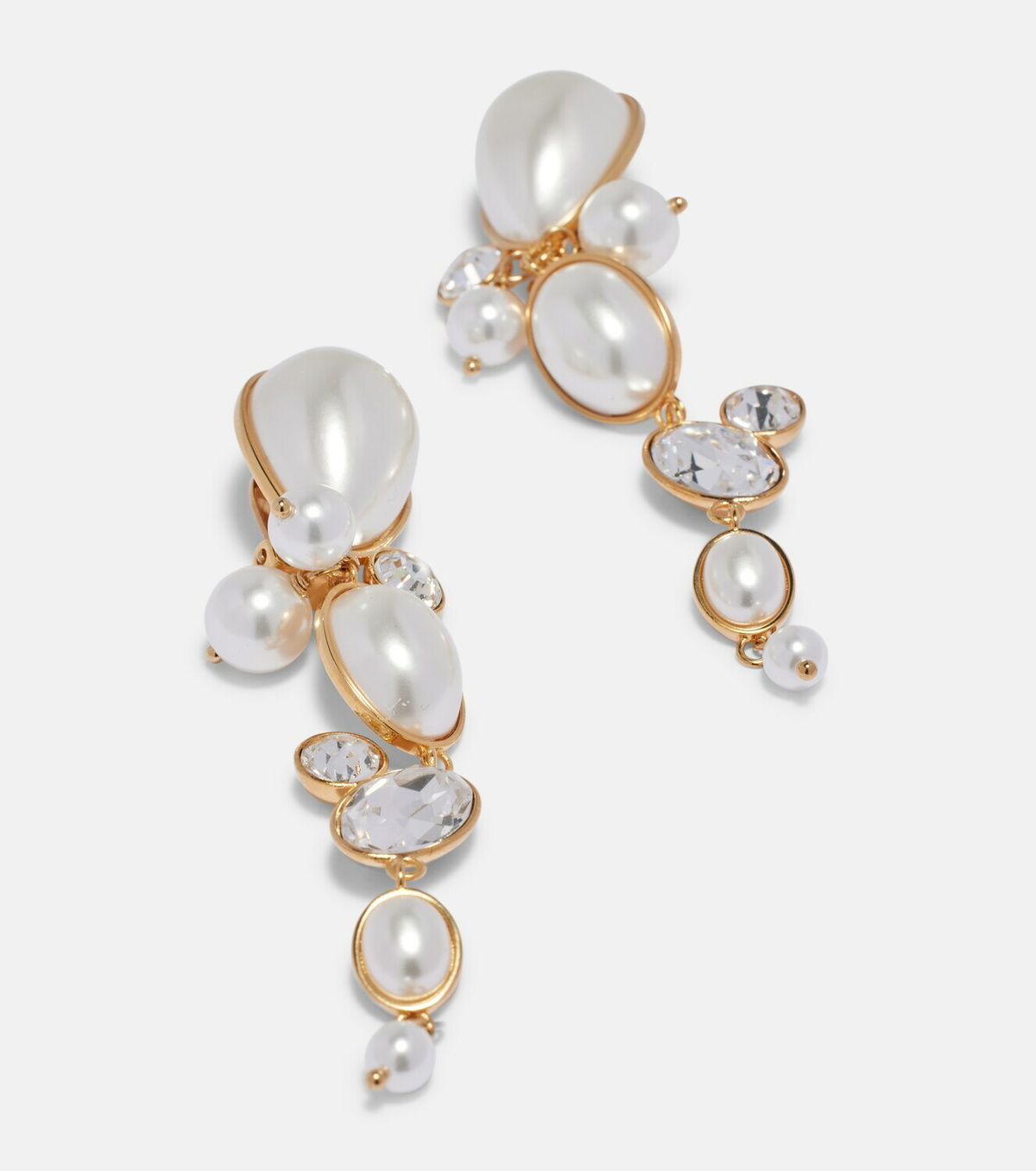 Oscar de la Renta Embellished clip-on earrings