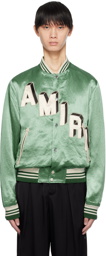 AMIRI Green Cropped Bomber Jacket