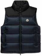 Moncler - Ophrys Logo-Appliquéd Colour-Block Quilted Shell and Ripstop Down Gilet - Blue