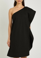 Stella Mccartney Asymmetric Cotton Mini Dress Black