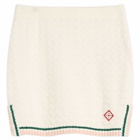 Casablanca Women's Boucle Cotton Skirt in White