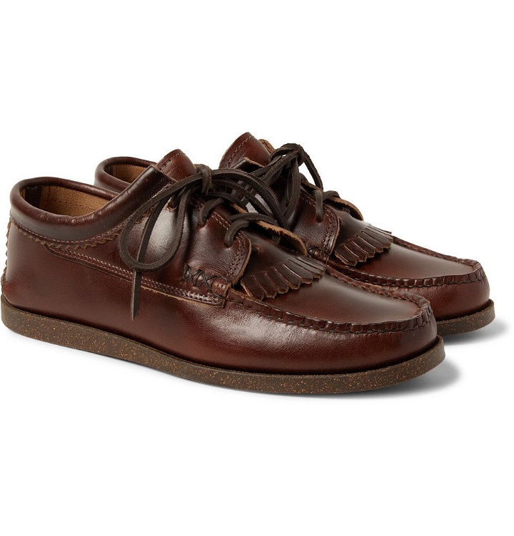 Photo: Yuketen - Leather Kiltie Derby Shoes - Dark brown