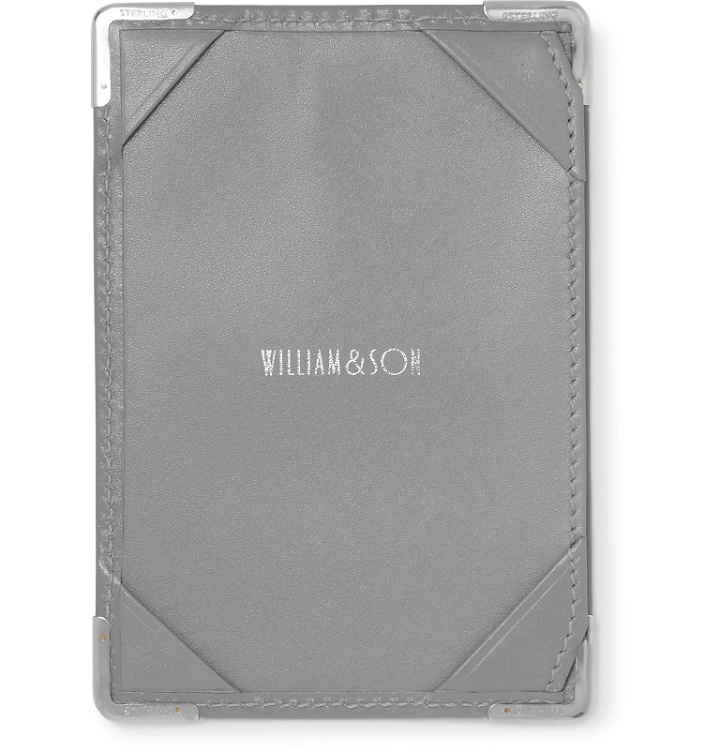 Photo: William & Son - Silver Tone-Trimmed Leather Mini Jotter Pad - Gray