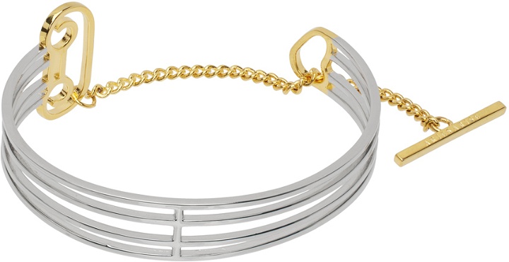 Photo: Aries Silver & Gold Column Cuff Bracelet