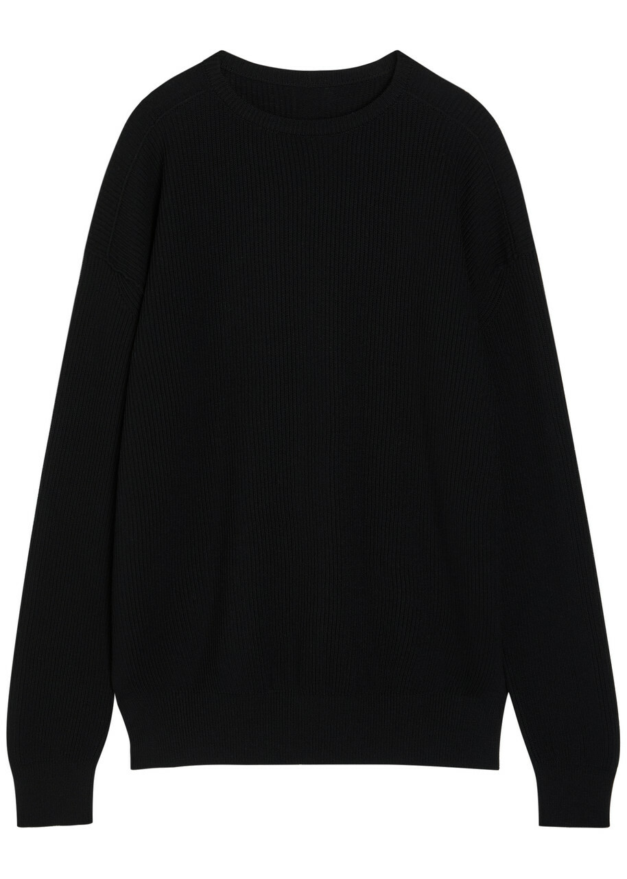Rick Owens Jumbo Ribbed Wool Jumper Black