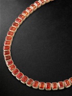 42 Suns - 14-Karat Gold Orange Sapphire Tennis Necklace