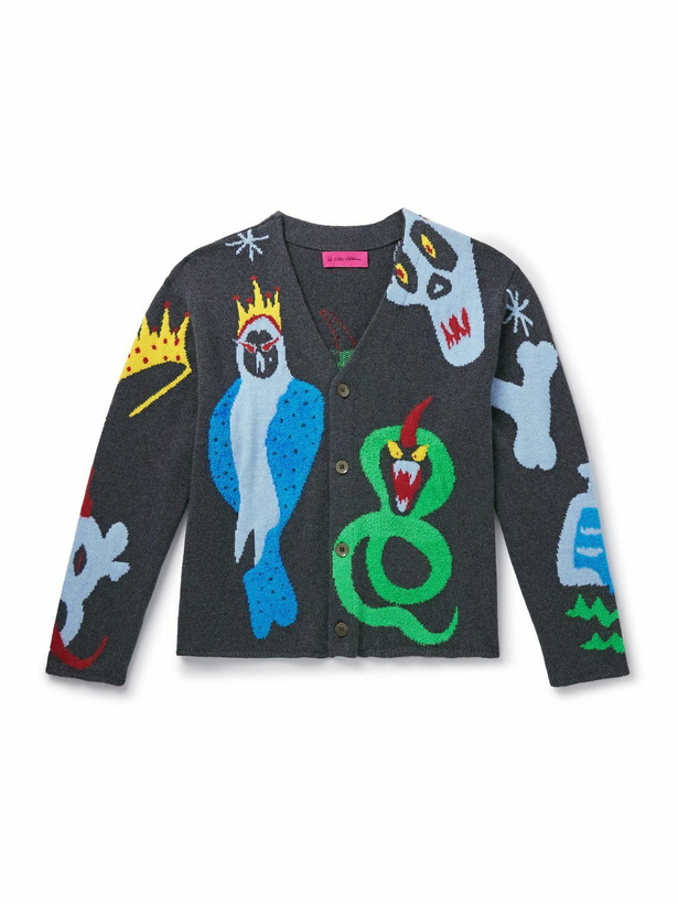 Photo: The Elder Statesman - Mythical Creatures Jacquard-Knit Cashmere-Blend Cardigan - Multi