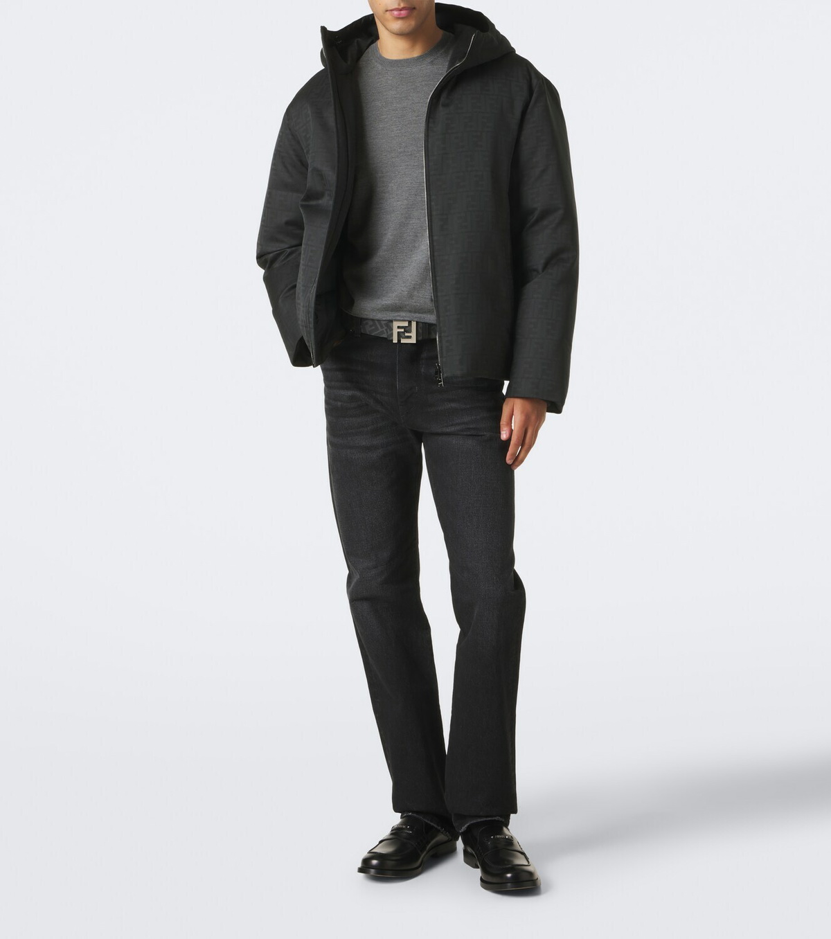 Fendi FF Zucca hooded down jacket