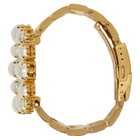 Miu Miu Gold and Blue Pearl Watch Bracelet