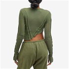 Sami Miro Vintage Women's Asymmetric Long Sleeve T-Shirt in Army Green