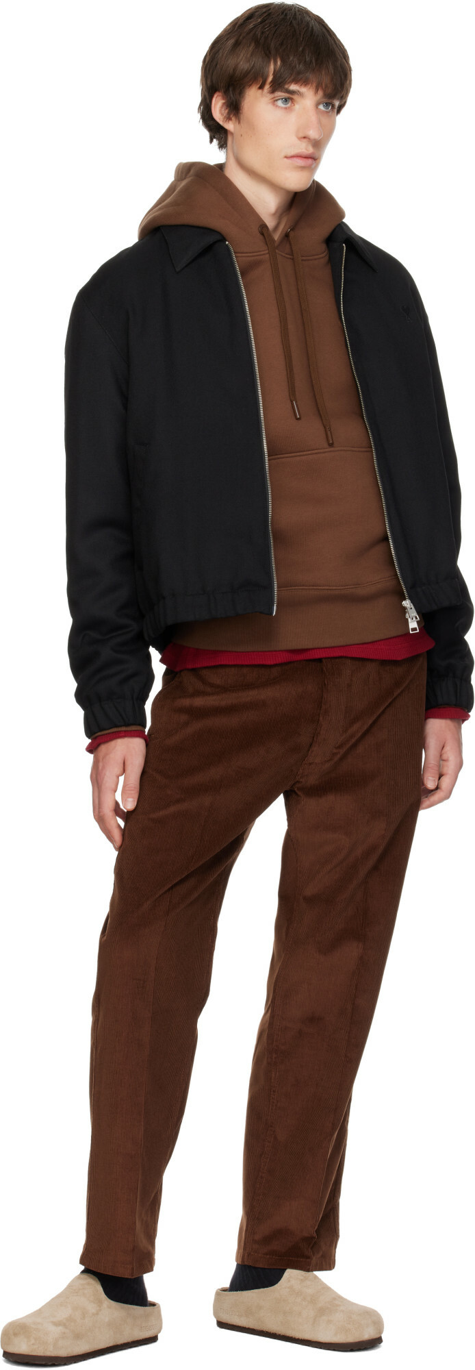 AMI Paris Black Wool Padded Ami de Coeur Jacket