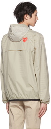 COMME des GARÇONS PLAY Beige K-Way Edition Nylon Jacket